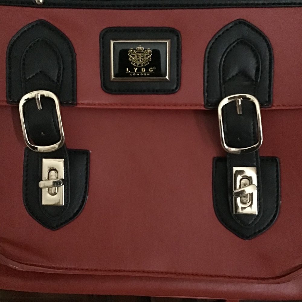 Red and black cross body LYDC London purse